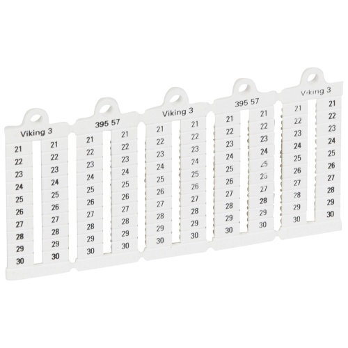 Листы с этикетками для клеммных блоков Viking 3 - вертикальный формат - шаг 5 мм - цифры от 21 до 20 | код 039557 |  Legrand